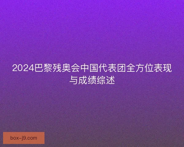 2024巴黎残奥会中国代表团全方位表现与成绩综述