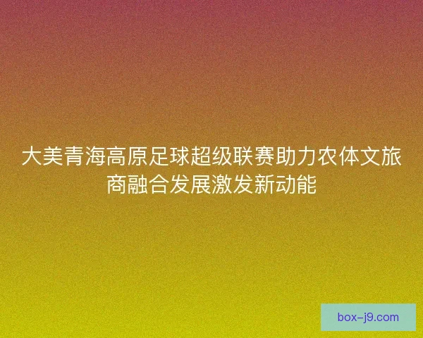 大美青海高原足球超级联赛助力农体文旅商融合发展激发新动能 大美青海高原足球超级联赛助力农体文旅商融合发展激发新动能