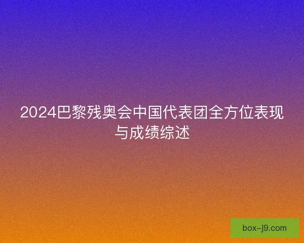 2024巴黎残奥会中国代表团全方位表现与成绩综述