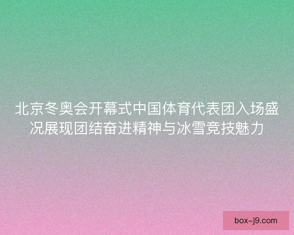 北京冬奥会开幕式中国体育代表团入场盛况展现团结奋进精神与冰雪竞技魅力